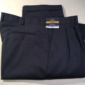 New Mens Stafford Dress Pants Blue 42x30 Cuffed
